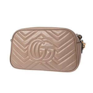 Gucci Bag GG Leather Marmont Pink Shoulder Beige